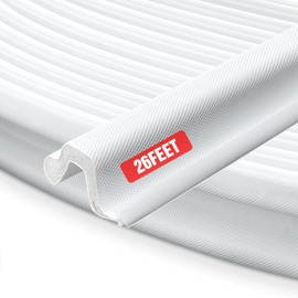 Extra Wide Kerf Door Weatherstripping for Door Frame Seal,New Upgrape V-Shaped Front Door Weather Stripping,Thicken Exterior Door Weatherstrip for Large Gap,White Soundproof Insulation Strip 26Ft