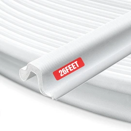 Extra Wide Kerf Door Weatherstripping for Door Frame Seal,New Upgrape V-Shaped Front Door Weather Stripping,Thicken Exterior Door Weatherstrip for Large Gap,White Soundproof Insulation Strip 26Ft