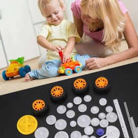 78pcs Plastic Gears Axle Belt Bushings Pulley Belt Worm Rack Kits Gear Set Shaft Belt DIY Set Toy car Accessories