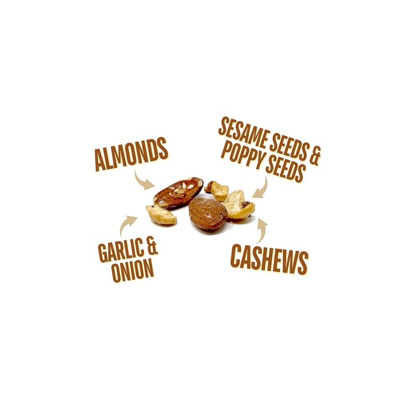 Everything Bagel Cashews and Almonds, Flavored Cashews, Flavored Almonds with