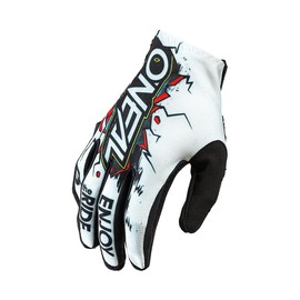 O'NEAL | Bicycle & Motocross Gloves | Kids | MX MTB DH FR Downhill Freeride | Durable, Flexible Materials, Ventilated Hand Top | Matrix Youth Glove Villain | White Multi | Size M