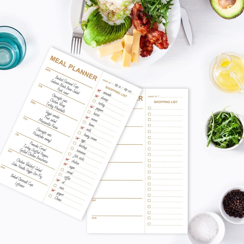 Weekly Meal Planner - 2 Pack Undated Tear-off Sheets, Magnetic