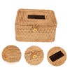GLEAVI Multi Functional Rattan Woven Tissue Holder Elegant Tissue Organizing
