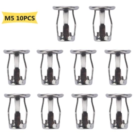 10Pcs Stainless Steel M5 Jack Nut Threaded Insert Petal Nuts Nutserts Jacknut Srew Anchor Spider Rivnut Blind for Plastic Polywood Pressboard Hardboard