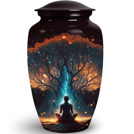 Yatskia Tree of Life Urns for Human Ashes Adult Female, Funeral Burial Urn for Ashes Adult Male, Decorative Cremation Urns for Ash, (Large Urn, 10 Inch)