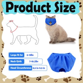 6 Pcs Cat Muzzle for Grooming Breathable Mesh Muzzles Gentle and Soft Colorful Cat Mouth Guard for Anti Biting Chewing Grooming(Black, Blue, Gray, Light Gray, Pink, Light Blue)