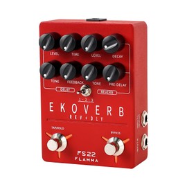 FLAMMA FS22 Delay and Reverb Guitar Effects Pedal Tap Tempo Freeze Red Effector ATMOSPHERE Stereo Digital Effects Pedal