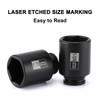 Mayouko 4PCS 1/2" Drive Spindle Axle Nut Impact Socket Set,