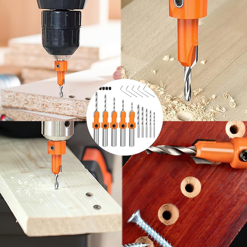 Countersink Drill Bit - 5 Countersink Drill Bit Sets with