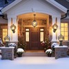 2 Pack Outdoor Globe Lamp Post Light Fixtures, 15.8" Black