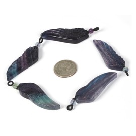 Justinstones - Collar con colgante de ángel tallado, ala de ángel y chakra, 22 pulgadas, Piedra, Cuarzo