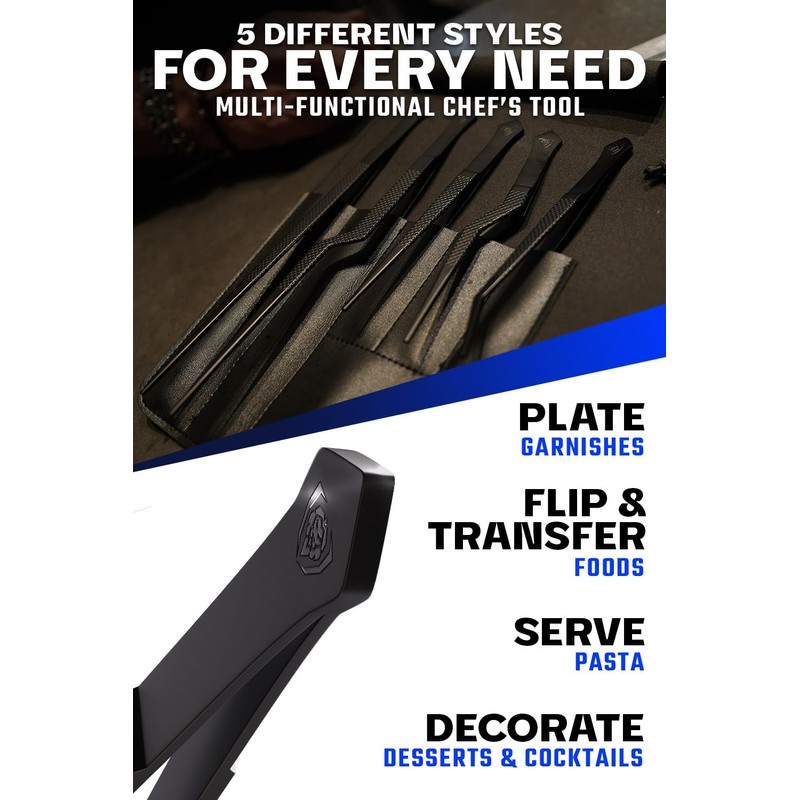 DALSTRONG Professional Plating Tweezers - 5 Piece Set - 6.5