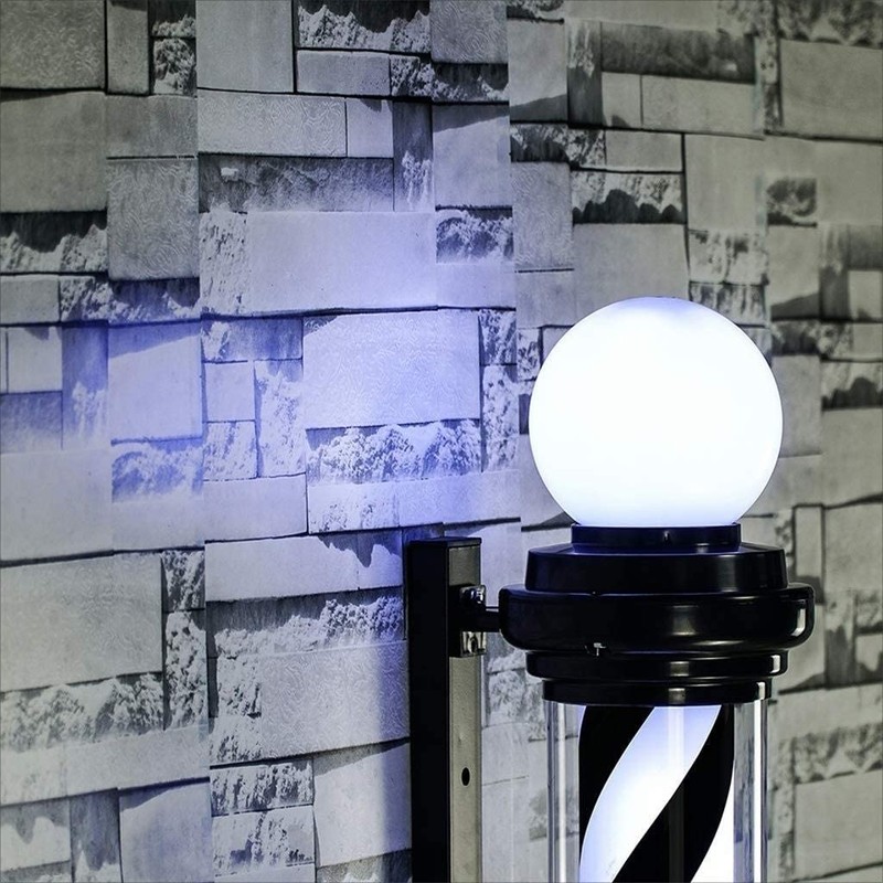 MIUXIU Barber Pole Black White LED Light,Traditional Barber Pole Outside