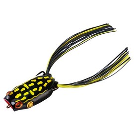 BOOYAH Poppin' Pad Crasher Topwater Bass Fishing Hollow Body Frog Lure with Weedless Hooks, Dart Frog