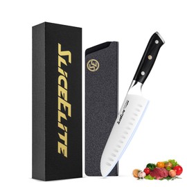 Slice Series 7-Inch Santoku Knife – High Carbon German Steel Blade with Ergonomic Pakkawood Handle (Santoku Knife) (Santoku Knife)