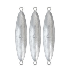 BLUEWING 4oz Torpedo Sinker Through Wire Fishing Weight Sinkers Saltwater Bullet Lead Fishing Sinkers Double Ringed One Piece Wire Trolling Weight Sinker