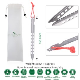 iBasingo Titanium Pegs Ultralight Tent Nails Camping Tent Stakes Outdoor Portable Pegs Tent Stakes Tent Stakes Tent Stakes 8 Pieces/Lot Ti4008P