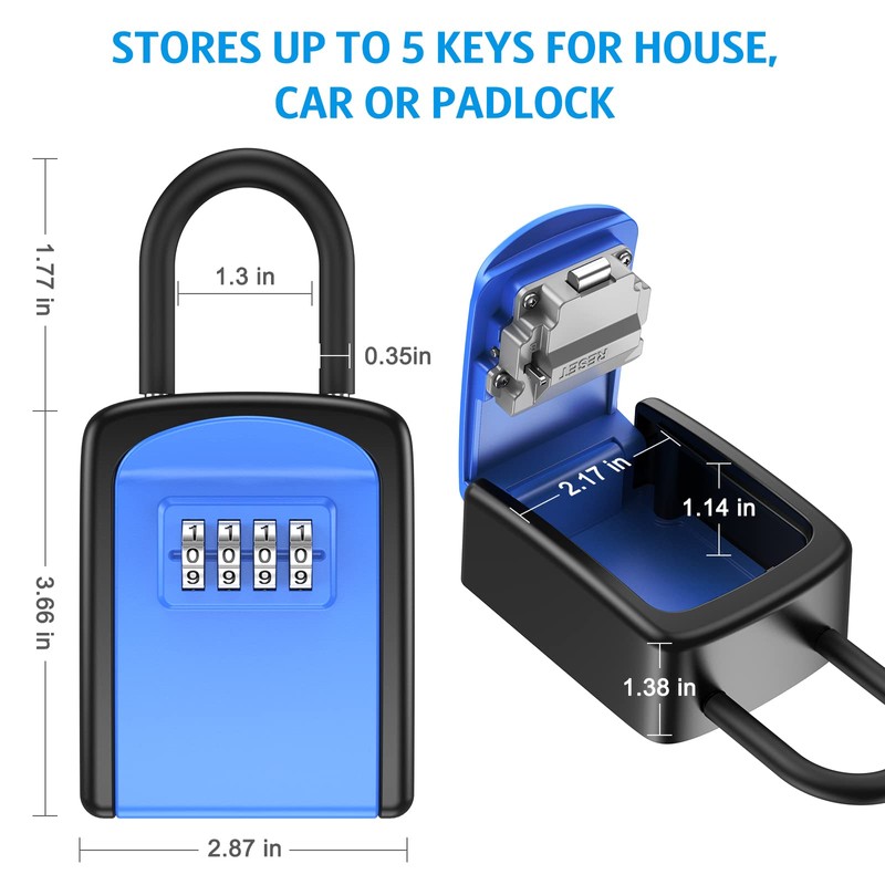 Newest AMIR Key Lock Box, Lock Box for Keys Outdoor,