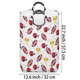 Collapsible Laundry Basket American Football Helmet,Laundry Hamper with Handle,Waterproof Foldable Dirty Cloth Toy Organizer for Laundry Room Living Room Bedroom Colleage Dorm