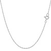 Jewelry Affairs 14k White Real Gold Rope Chain Necklace, 0.7mm,