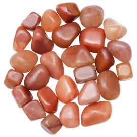 Red Aventurine Tumbled Stones and Crystals Bulk Rocks 1,000+ Carats Natural Polished Irregular Gemstones and Crystals for Wicca, Vase Filler, Jewelry Making, Decoration, Polishing, Rock Collection