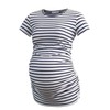 Smallshow Women's Maternity Shirt Side Ruched Tunic Pregnancy Top Clothes