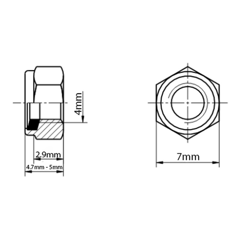 M4 Nylock Nuts Nylon Insert Locking Nuts Black Zinc Flake