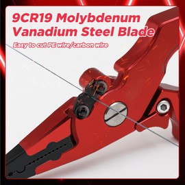 EWEIS Upgrade Fishing Pliers with 9CR19 Molybdenum Vanadium Steel Blade,Lightweight Hook Remover and Open Ring Pliers for Lure Bait, Aluminum Alloy Rust Proof Gear for Lure Fishing,Saltwater Fish