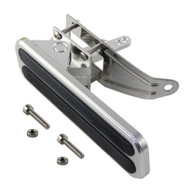 PKSABB BILLET POLISHED ALUMINUM FLOOR MOUNT GAS THROTTLE PEDAL FIT compatible with FORD (Silver-Black)