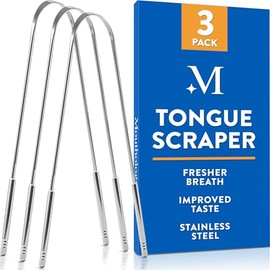 Mouthology Raspador De Lengua Para Adultos, Raspador De Lengua De Metal De Acero Inoxidable Para Limpiar La Lengua Y Reducir El Mal Aliento, Raspador 