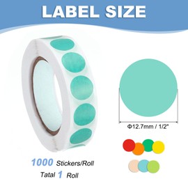PATIKIL Colored Dot Stickers, 1/2" Round, 1000 Pcs Forest Blue Labels
