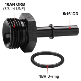 Podavelle 10AN -10 ORB Male to 5/16" SAE Quick Disconnect Connect Male Push On EFI Fuel Fitting Adapter Straight Aluminum Black