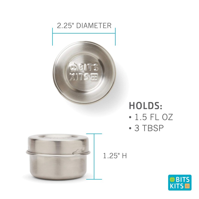 Bits Kits Stainless Steel Reusable Condiment and Snack Containers, Set
