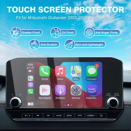 Karltys [Upgrade 2 Pack Mitsubishi Outlander 2022-2024 Screen Protector 9-Inch [No Glare & Fingerprint] for Models SE SEL Black Edition Touchscreen Tempered Glass Outlander Accessories