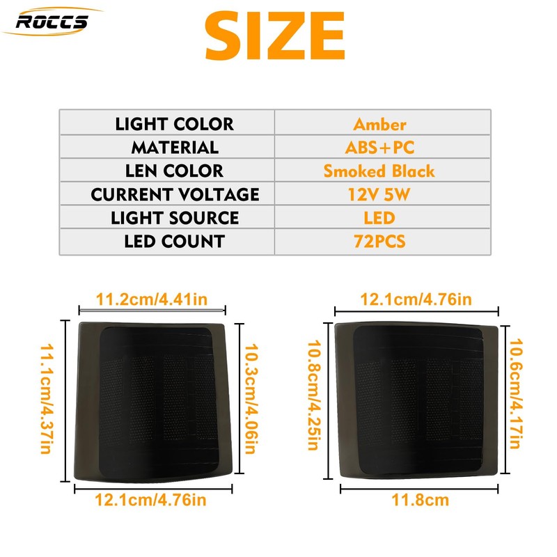 4PCS LED Side Marker Fender Lights for 1994-1998 Chevy C/K