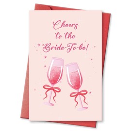 hvdler Sweet Bridal Shower Card for Bride To Be, Funny Wedding Congratulations Card for Woman Her, Cute Wedding Shower Card for Friends, Bachelorette Gifts for Bride, Cheers to the Bride to be
