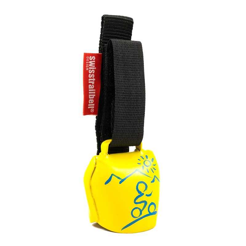 swisstrailbell® Fresh Colour Edition: Yellow with Blue Mountain Biker, Black