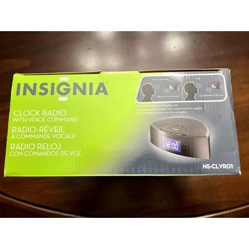 Insignia Clock Radio with Snooze Sleep Voice Command Ns-clvro1 Am/Fm