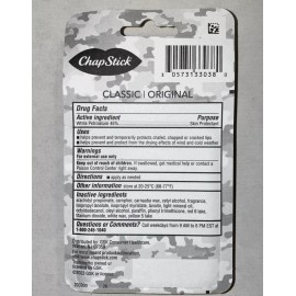 CHAPSTICK CAMO Carded Thank You For Your Service Classic Original Flavor 3 Pack