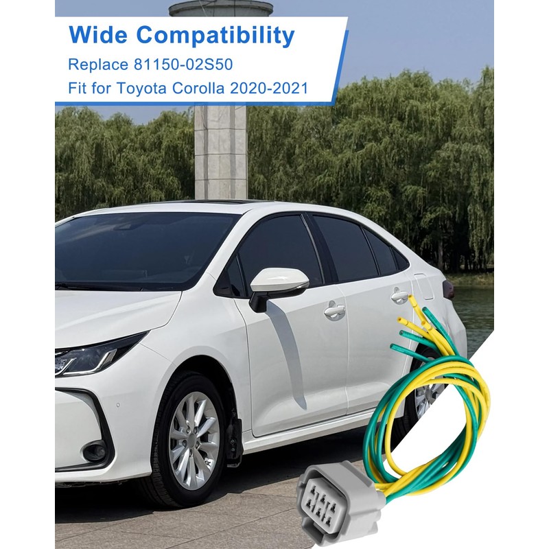 Headlights Wiring Connector Harness Pigtail Plug Wire Fit for Toyota