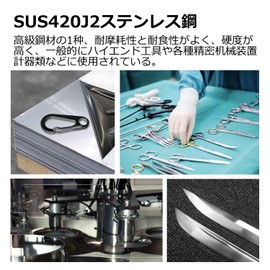 5 Pcs Carabiner Mini Carabiner Snap Hook SUS420J2 Stainless Steel Lightweight, Durable, Stylish, Multi-functional, Spring Hook, 1.8 inches (4.5 cm) (Black)