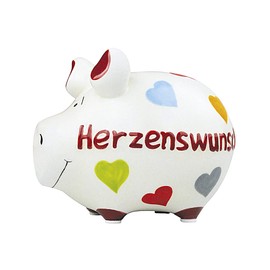 KCG Ceramic Piggy Bank Heart Design Approx. 12.5 cm x 9 cm