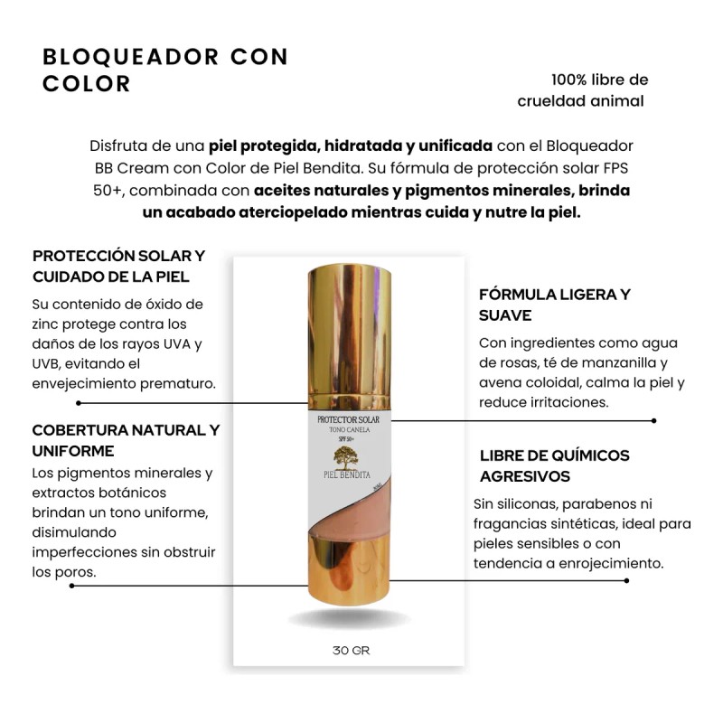 Maquillaje Vegano Líquido 30 Ml Natural Orgánico Con Fps 50