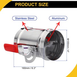 8"/200mm HVAC Duct Manual Backdraft Damper - Stainless Steel Airflow Ducting Branch VentDamper Air Control Valve, Adjustment Handle for HVAC Duct Systems