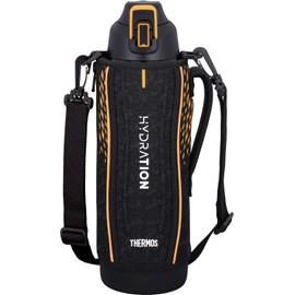 Thermos FHT-1501F BKOR Vacuum Insulated Sports Bottle, 0.5 gal (1.5 L), Black Orange