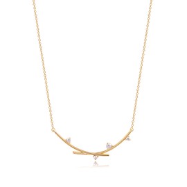 Fettero Necklace, Chain, Hypoallergenic, 14k Coated Necklace, Women's, Simple, Accessories, Necklace, Brass, Cubic Zirconia