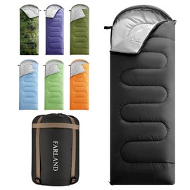 FARLAND Sleeping Bags 30℉ for Adults Teens Kids with Compression Sack Portable and Lightweight for 3-4 Season Camping, Hiking,Waterproof, Backpacking and Outdoors