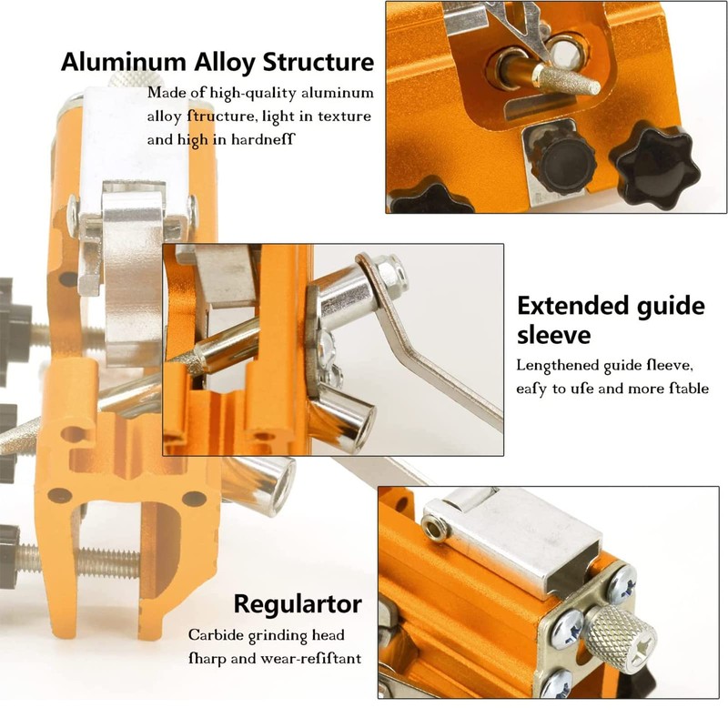 Chainsaw Chain Sharpening Jig, Deluxe Saw Sharpener Accessories Kit for