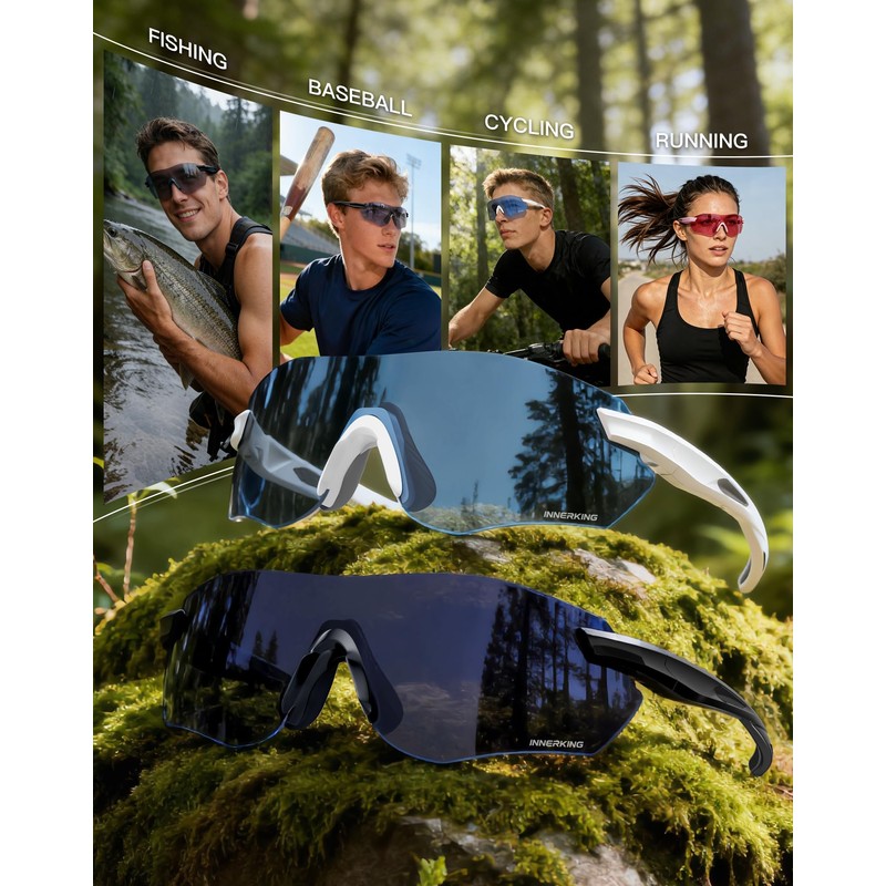 Innerking Cycling Glasses Photochromic Sunglasses for Men Women