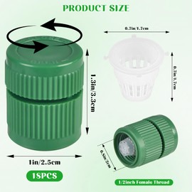 18PCS Green Shrub Bubbler Sprinkler Heads, Adjustable Flow Control Mushroom Bubbler Sprinkler Head, Drip Irrigation Spray Emitters Heads for 1/2 inch with Filter Male Thread for Garden Watering System